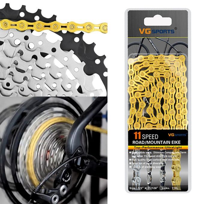 891011 Speed Bike Chain Road Bike Racing Bicycle 11 Speed Golden