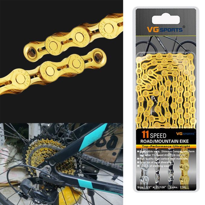 891011 Speed Bike Chain Road Bike Racing Bicycle 11 Speed Golden