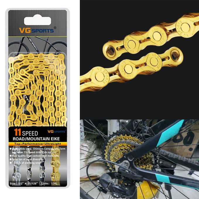 891011 Speed Bike Chain Road Bike Racing Bicycle 11 Speed Golden