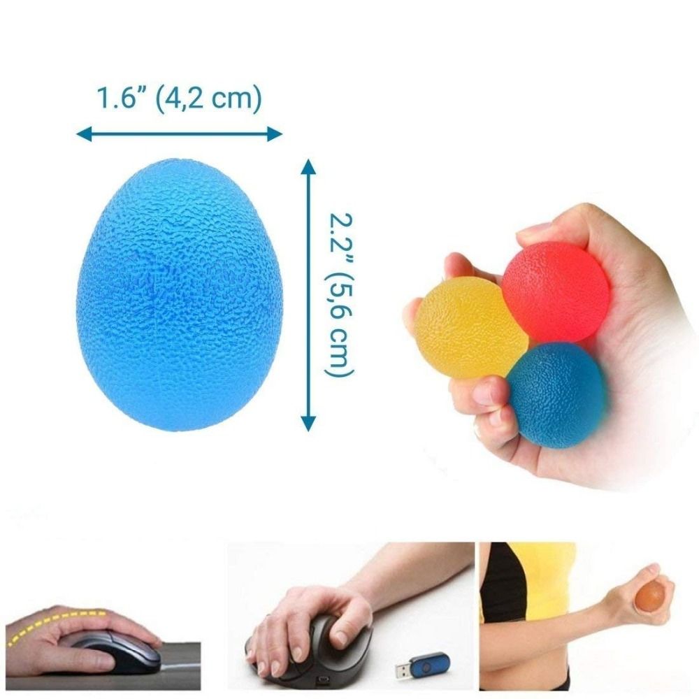 Stress Hand Grip Ball Finger Strength Training 3 Stress Relief Therapy EBalls And 3-MULTI