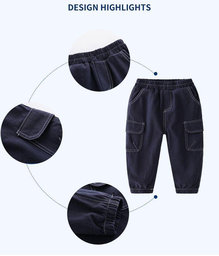 100% Cotton Kids Boys Casual Pants-Green
