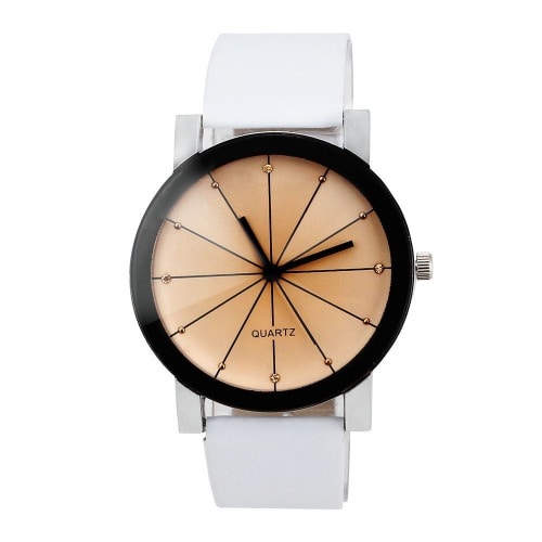 Unisex Casual Watch Stainless Steel Leather Sports Watch Quartz Analog Wrist Watch