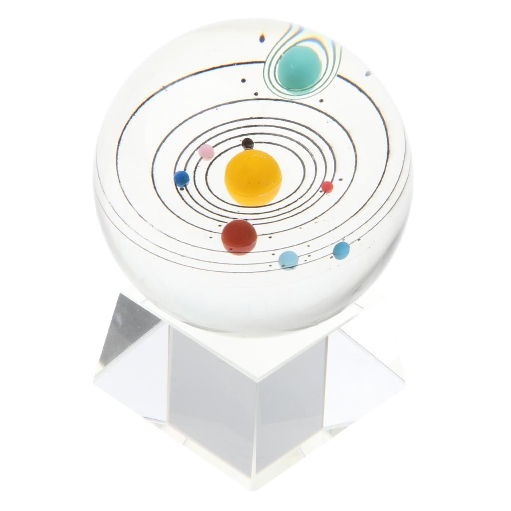 Clear Solar System Glass Crystal Ball Kids Educational