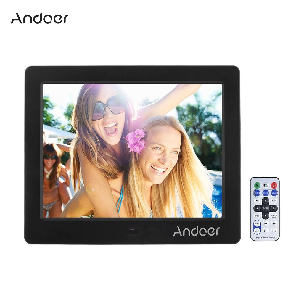 8 Inch HD Wide Screen High Resolution Digital Photo Picture Frame Alarm Clock MP3 MP4 Movie Player with Remote Control Christmas Gift