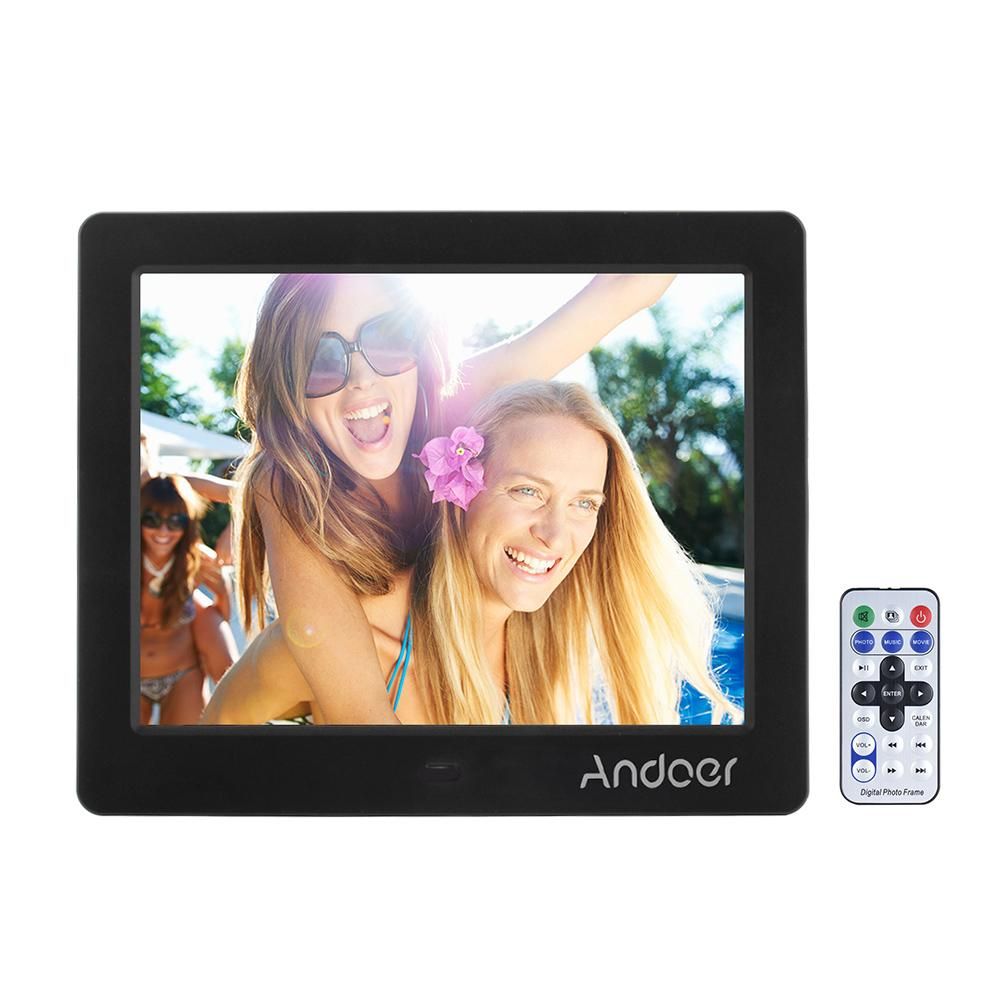 8 Inch HD Wide Screen High Resolution Digital Photo Picture Frame Alarm Clock MP3 MP4 Movie Player with Remote Control Christmas Gift