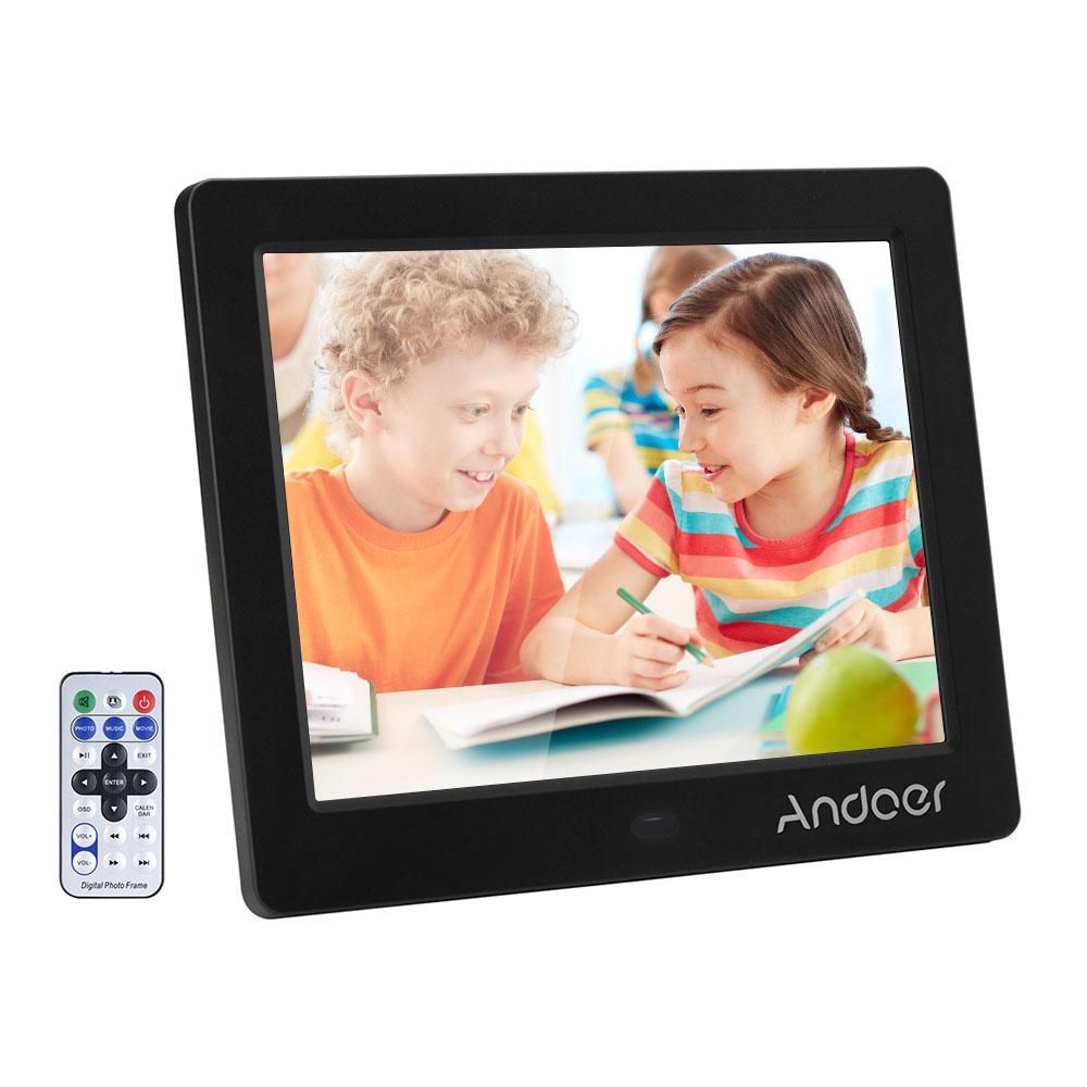 8 Inch HD Wide Screen High Resolution Digital Photo Picture Frame Alarm Clock MP3 MP4 Movie Player with Remote Control Christmas Gift