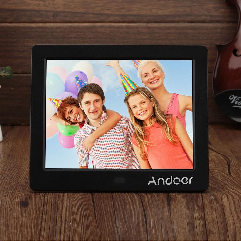 8 Inch HD Wide Screen High Resolution Digital Photo Picture Frame Alarm Clock MP3 MP4 Movie Player with Remote Control Christmas Gift