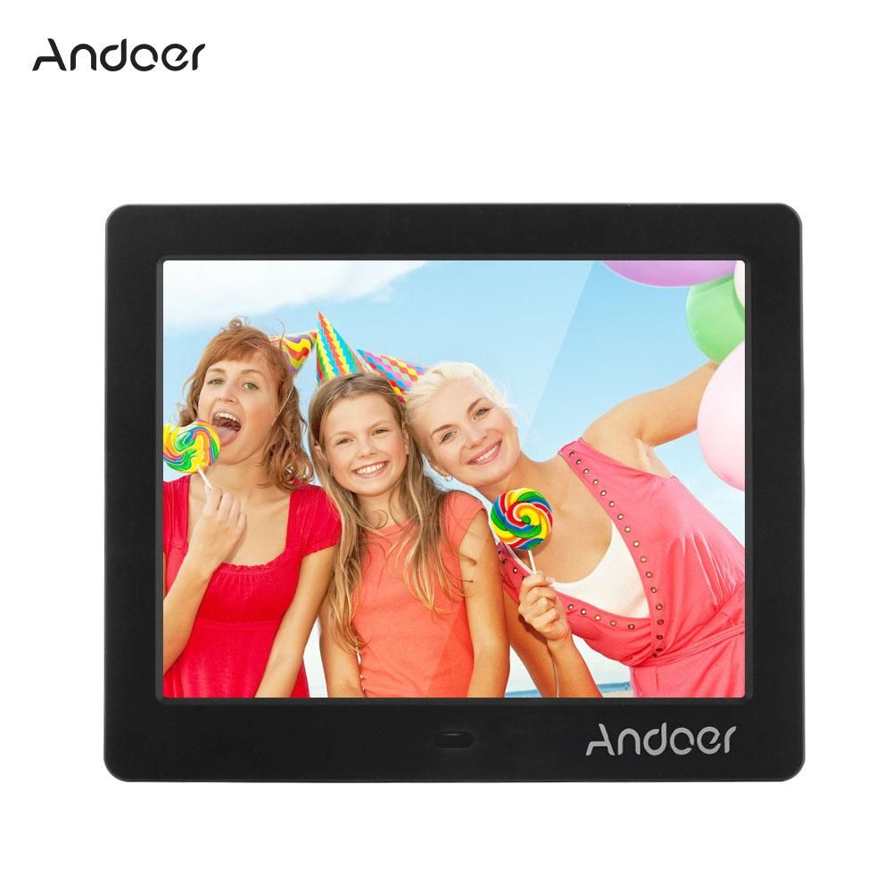 8 Inch HD Wide Screen High Resolution Digital Photo Picture Frame Alarm Clock MP3 MP4 Movie Player with Remote Control Christmas Gift