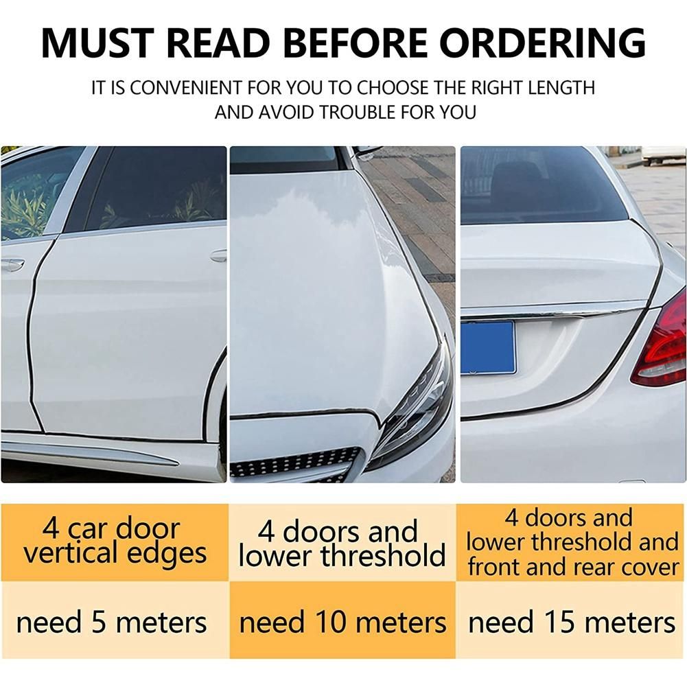 Car Door Protector Edge Guards Black Universal Rubber