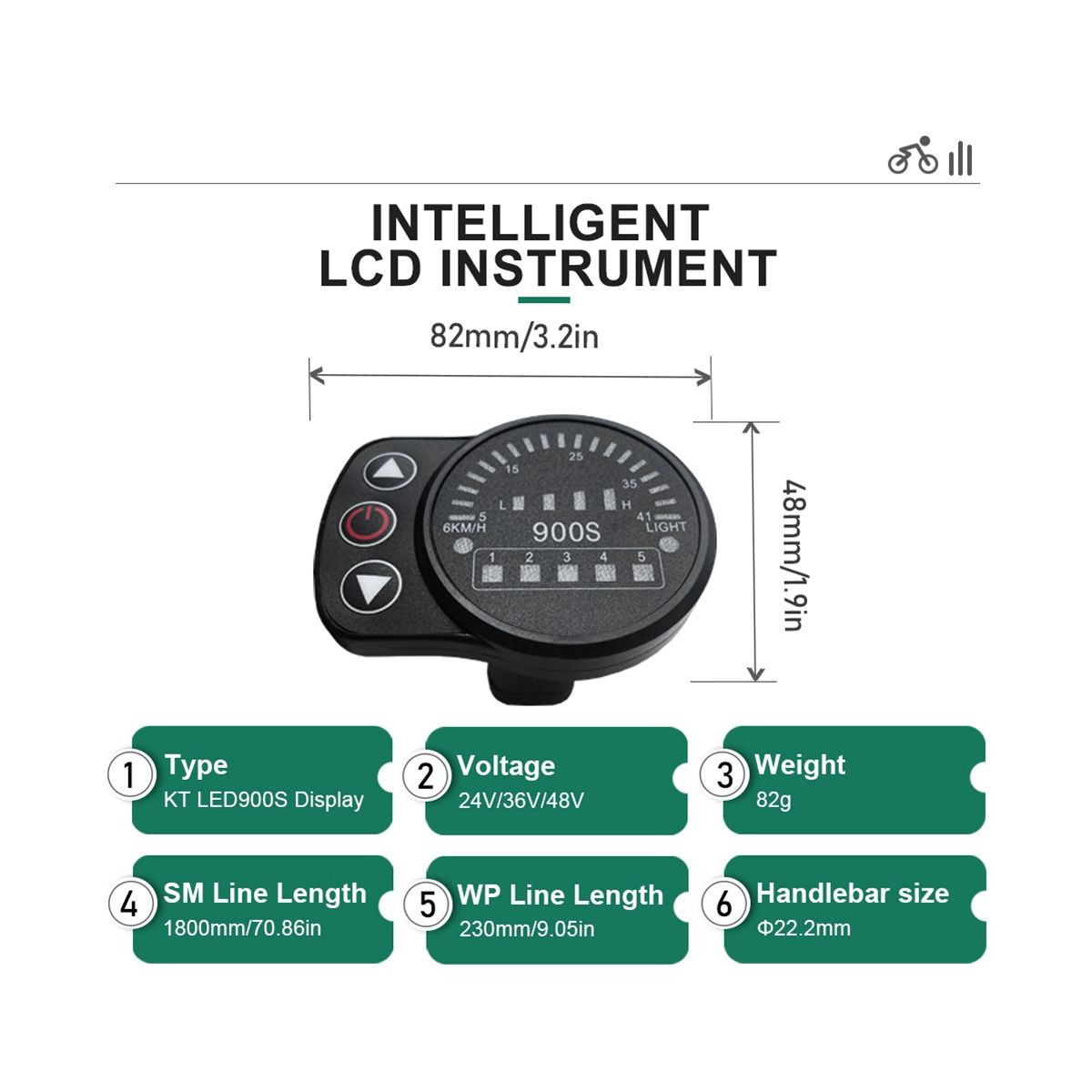 for KT LED900S EBike Display 24V 36V 48V Waterproof Connect for Electric Bicycle Lithium Conversion Accessories