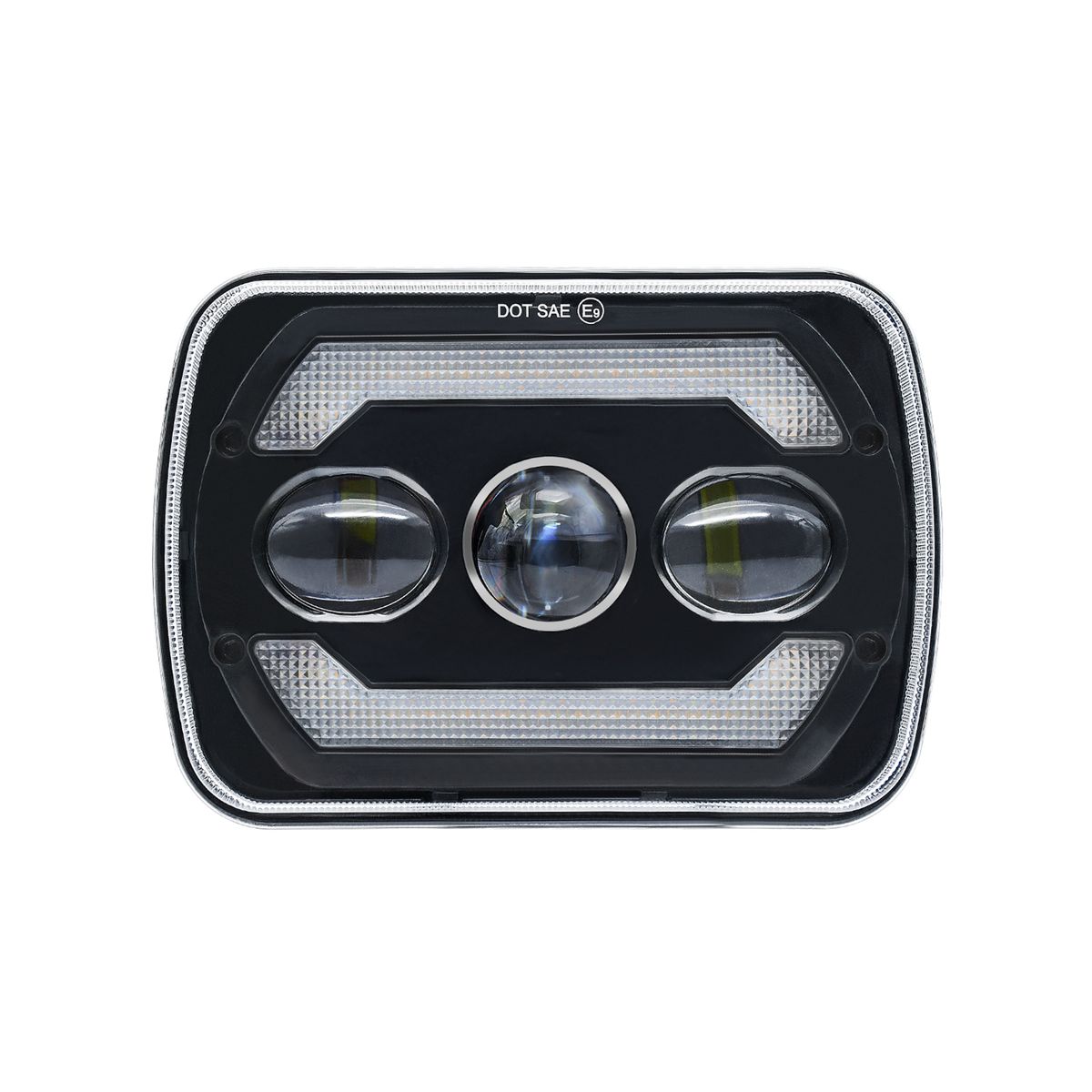 2Pcs 7 Inch LED Headlights Approved 7x6 5x7 Inch LED