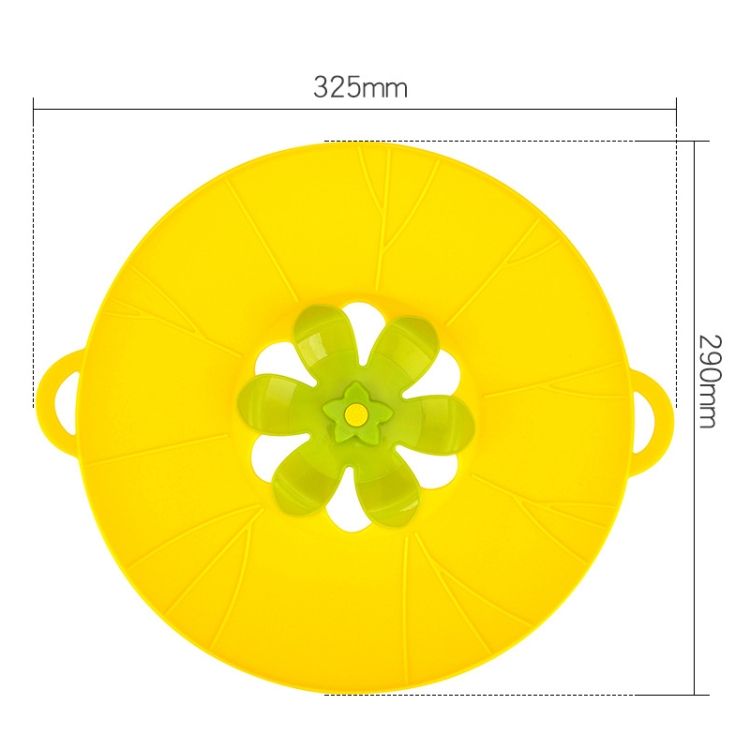 Silicone Flower Ll-proof Pot Lid, Size: 29cm Large Yellow