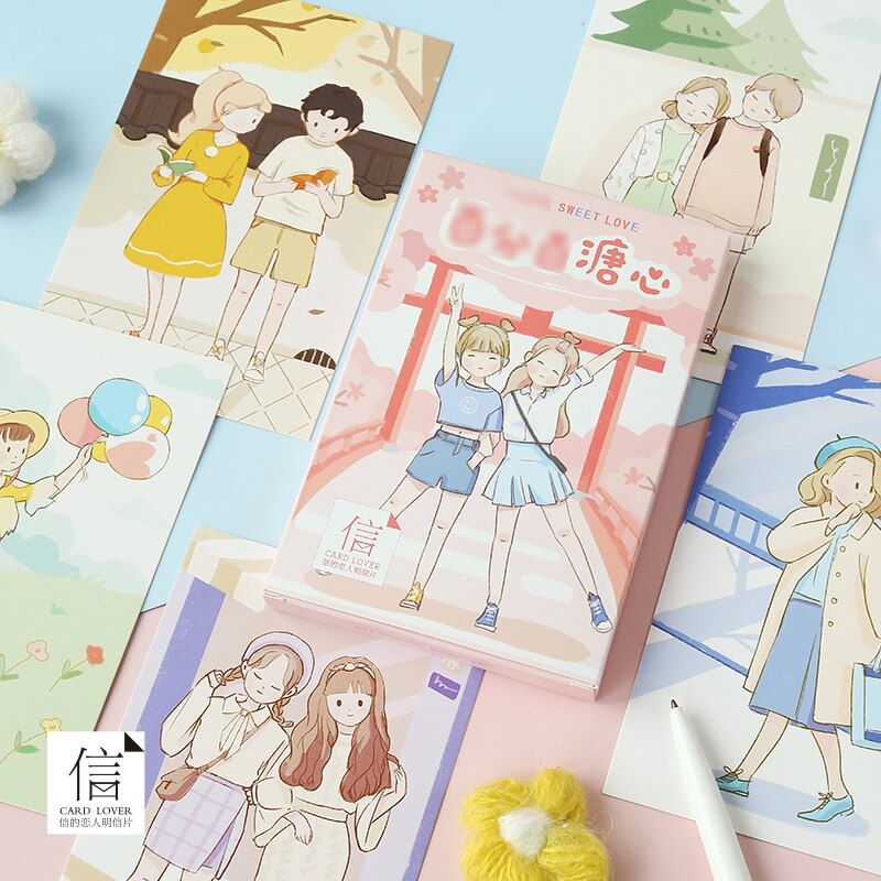30 Pcs Set Perfect Sweet Love Postcard DIY Journal
