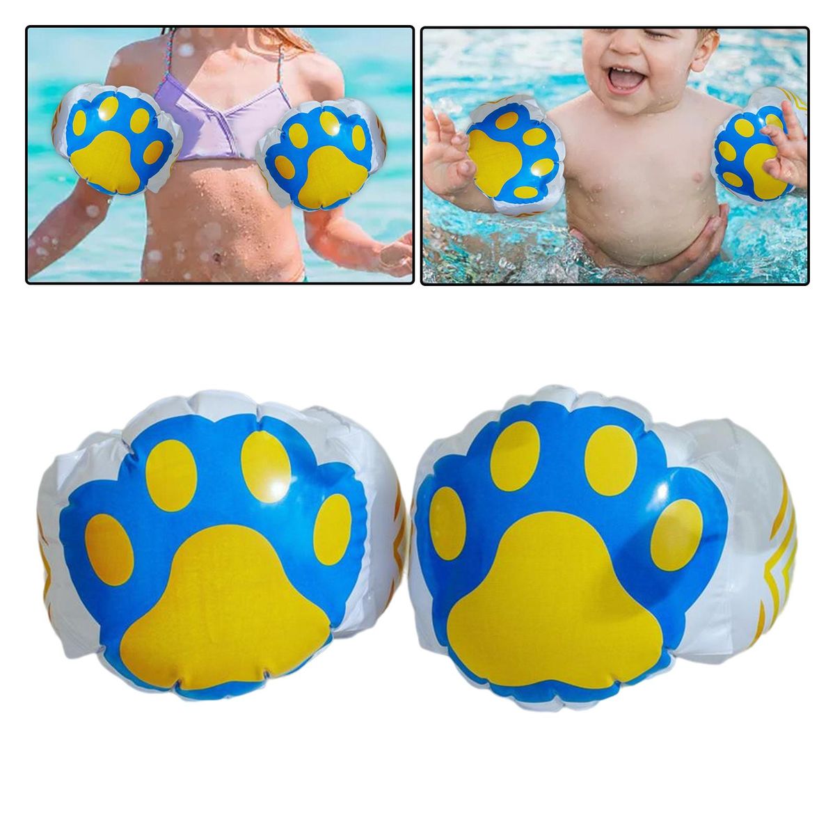 Inflatable Swimming Arm Ring Swimming Armbands Toddlers Pool Swim Paw