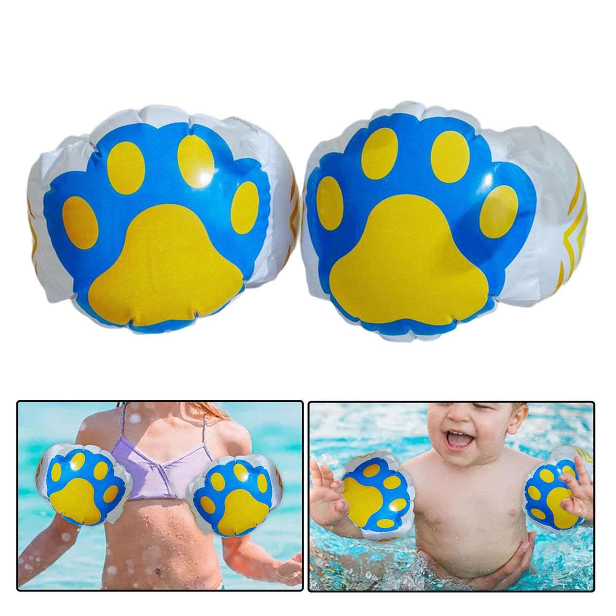 Inflatable Swimming Arm Ring Swimming Armbands Toddlers Pool Swim Paw
