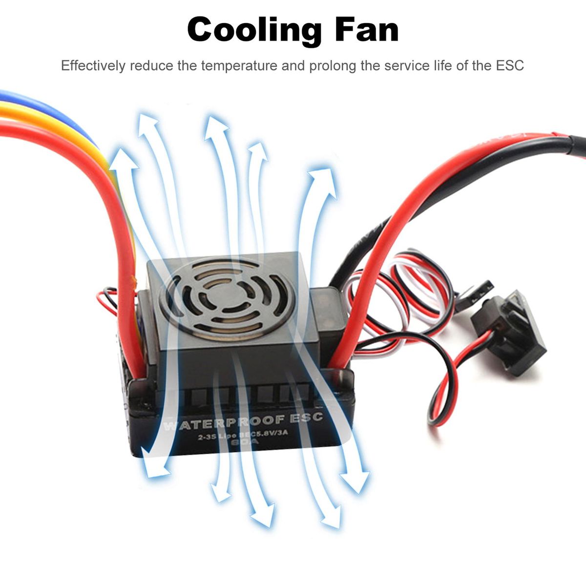 60A Brushless ESC Electronic Speed Controller T Plug 5.8V 3A BEC for 1/10 RC Car