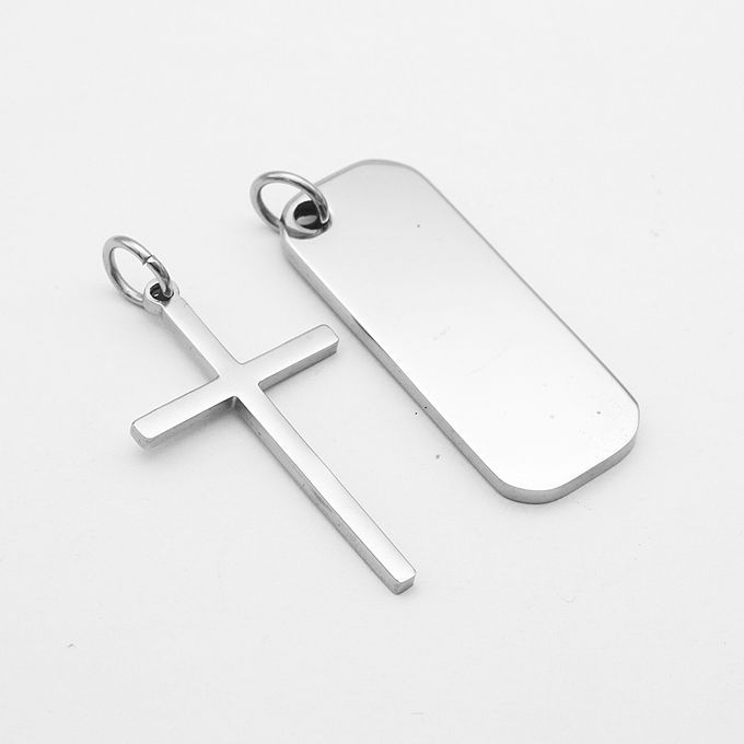 Mens Bible Cross Dog Tag Pendant Necklace Stainless Steel Jewelry