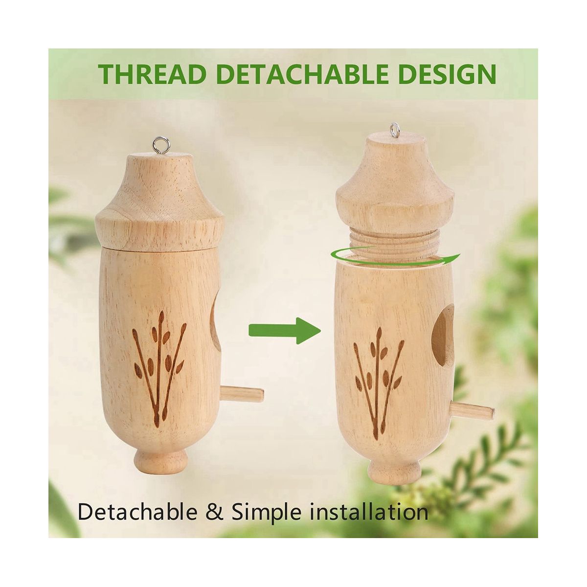 3Pcs Detachable Wooden bird Houses Bird Houses for Gardening