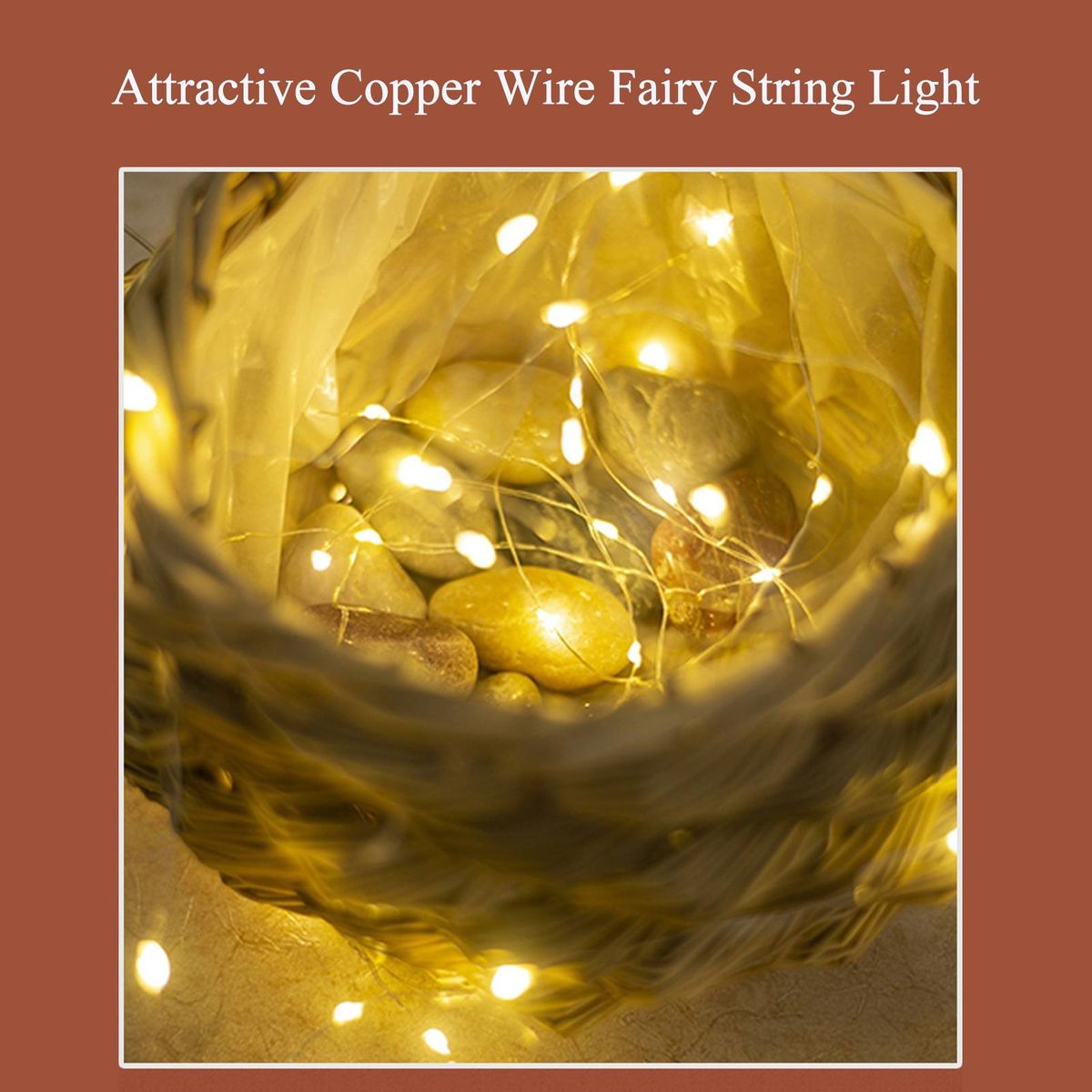 2Meters 20 LEDs Fairy String Light Twistable Bendable Foldable Decoration Lamp IP65 Water Resistance for Christmas Xmas Holiday Festival DIY Home Party Decoration Present Gift