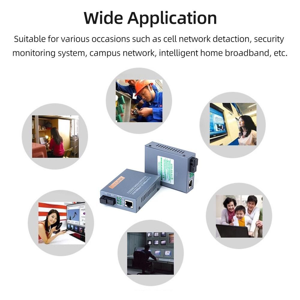 Gigabit Single-mode Single-fiber Optical Fiber Converter Transmitter Receiver Set SC Port High-quality Chip Metal Shell US Plug