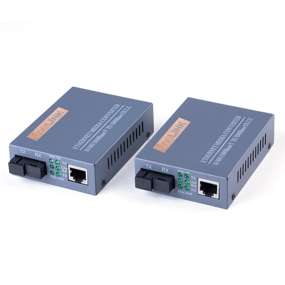 Gigabit Single-mode Single-fiber Optical Fiber Converter Transmitter Receiver Set SC Port High-quality Chip Metal Shell US Plug