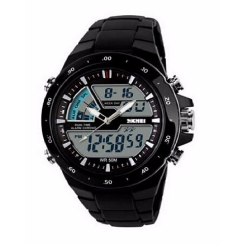 High Class Unisex Digital Analogue Sports Watch - Black