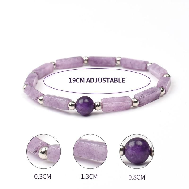 Purple Crystal Body-purify Slimming Bracelet Stone Energy Bracelets for Women Weight Loss Bracelet Fatigue Relief Healing Yoga