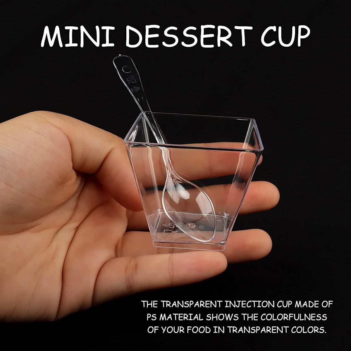 Pack of 50 Dessert Cups with Spoons, 60Ml Dessert Bowls Set,