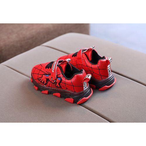 Children's Shoes [Luminous*Keep Warm*Leather Surface*Spiderman]-Red