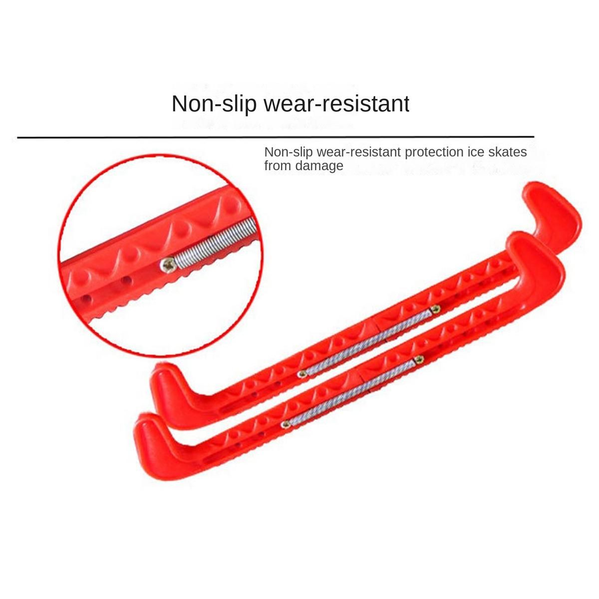 1 Pair Adjustable Ice Hockey Figure Skate tool Covers Portable Protective Cover Ice Skate tool Guards Easy Use  Blue