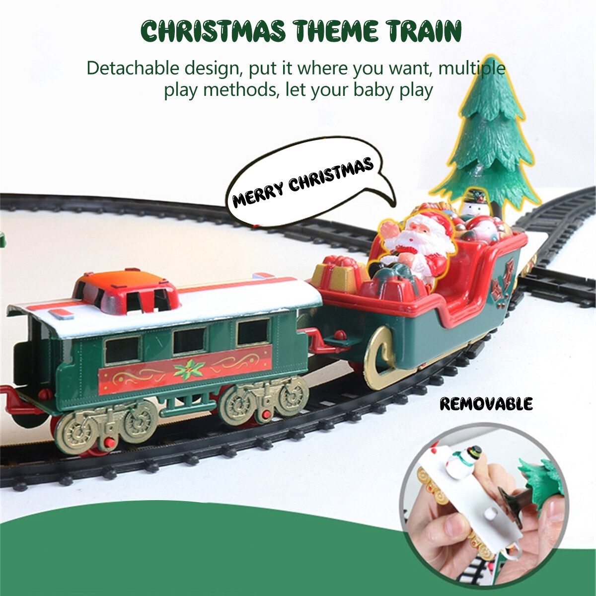 Christmas Electric Rail Car Train Toy Children's Electric Toy Railway Train Toys