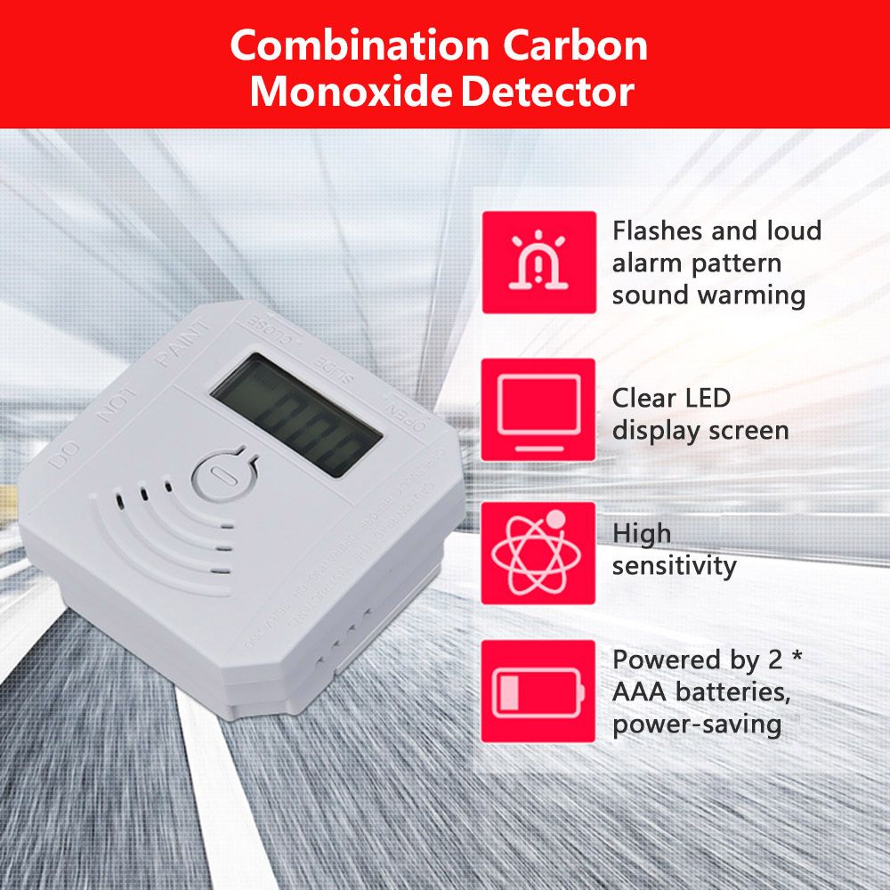 Combination Carbon Monoxide Detector Battery Operated CO