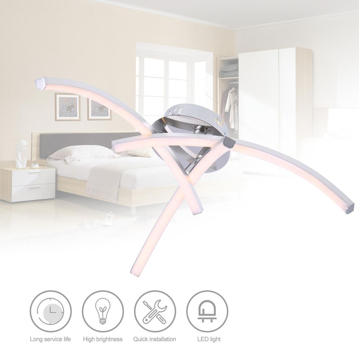 3 Branches L-ED Light Warm White 18W Ceiling Light Kitchen Living Bedroom Modern Pendant Lamp