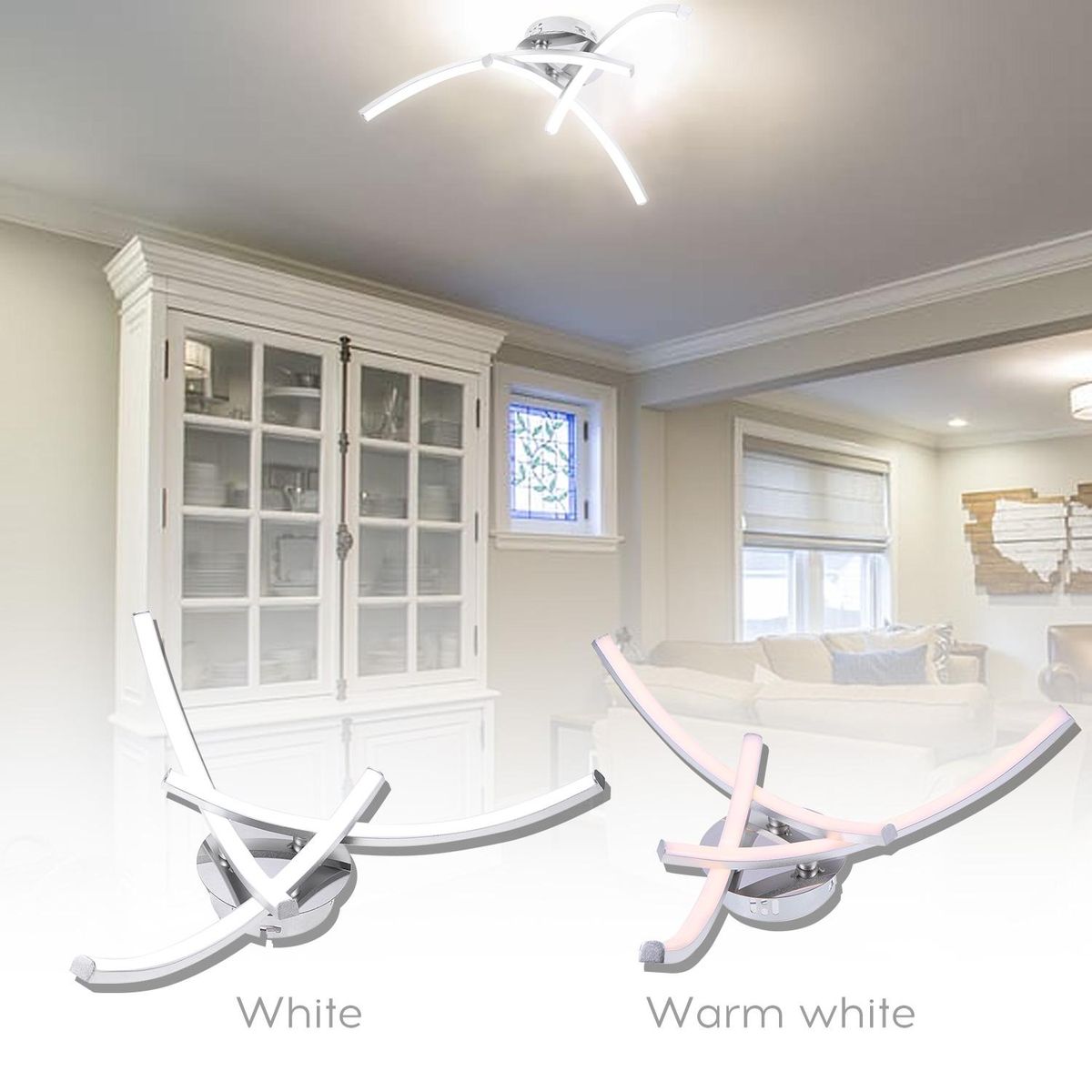 3 Branches L-ED Light Warm White 18W Ceiling Light Kitchen Living Bedroom Modern Pendant Lamp