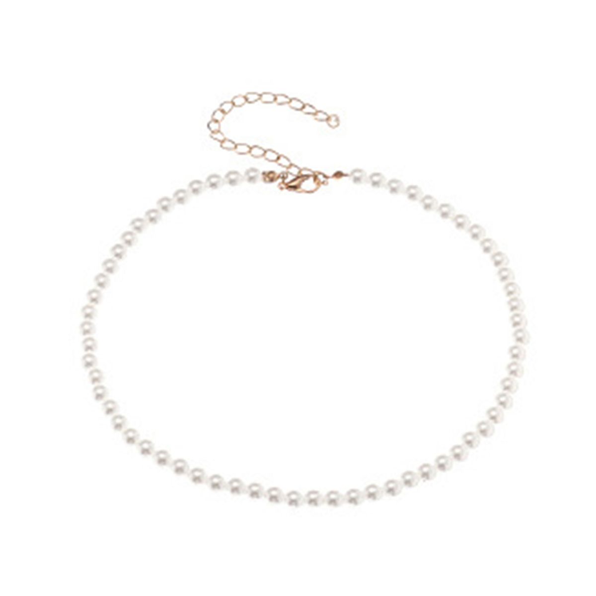 1/5 Pcs Necklace Elegant Fine Workmanship Jewelry Faux Round Pearl Chocker For Daily Use