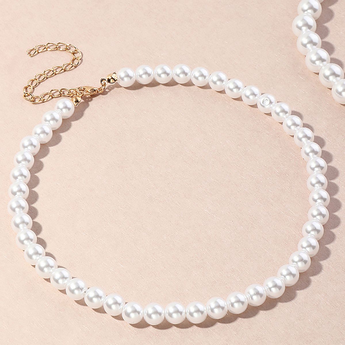 1/5 Pcs Necklace Elegant Fine Workmanship Jewelry Faux Round Pearl Chocker For Daily Use