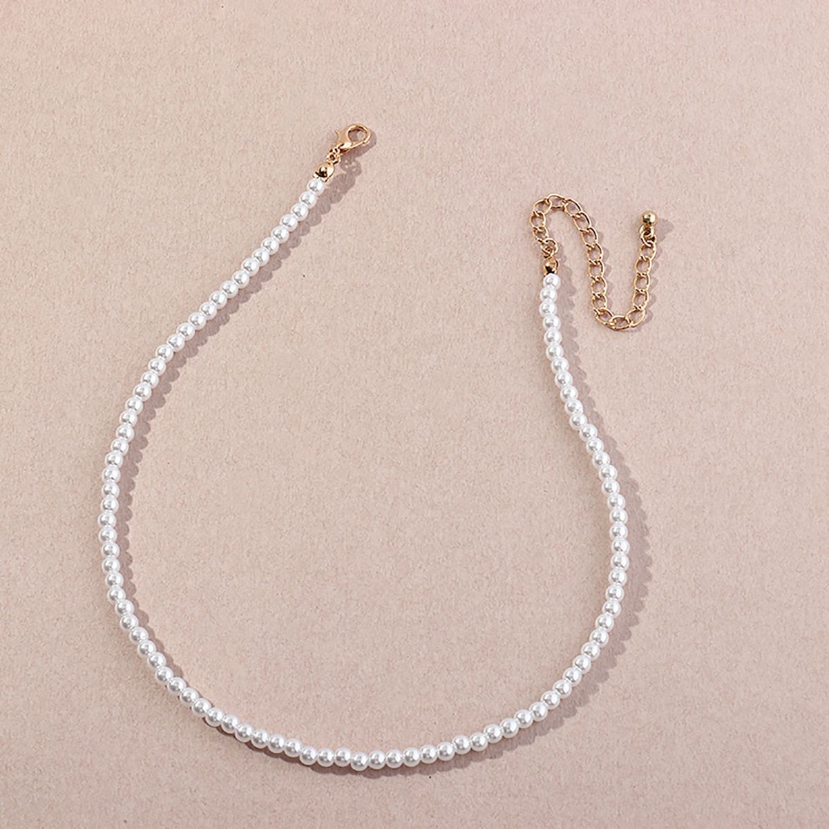 1/5 Pcs Necklace Elegant Fine Workmanship Jewelry Faux Round Pearl Chocker For Daily Use