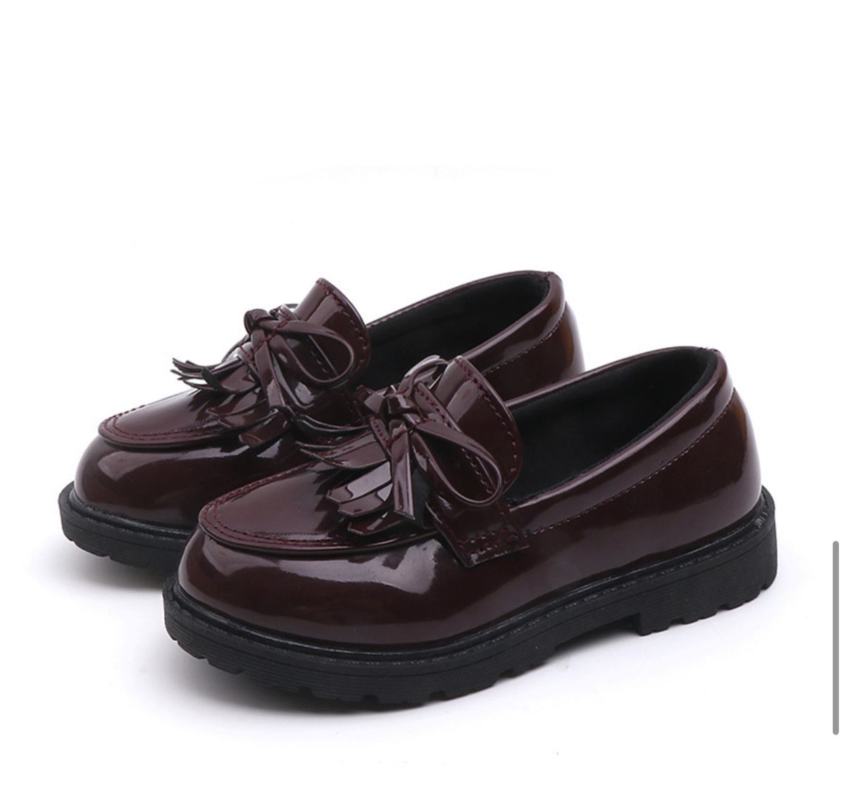 Children Leather Casual Shoes - Wine