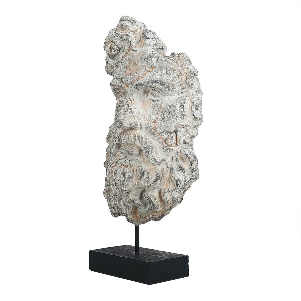 Tooarts Incomplete Face Sculpture Imitate Stone Carving Resin Sculpture Vintage Crafts Light Luxury Art Decoration TV Cabinet, Study Room, Porch Decoration