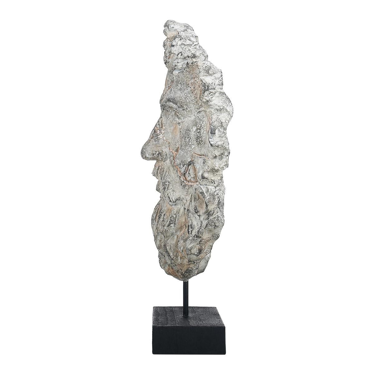 Tooarts Incomplete Face Sculpture Imitate Stone Carving Resin Sculpture Vintage Crafts Light Luxury Art Decoration TV Cabinet, Study Room, Porch Decoration