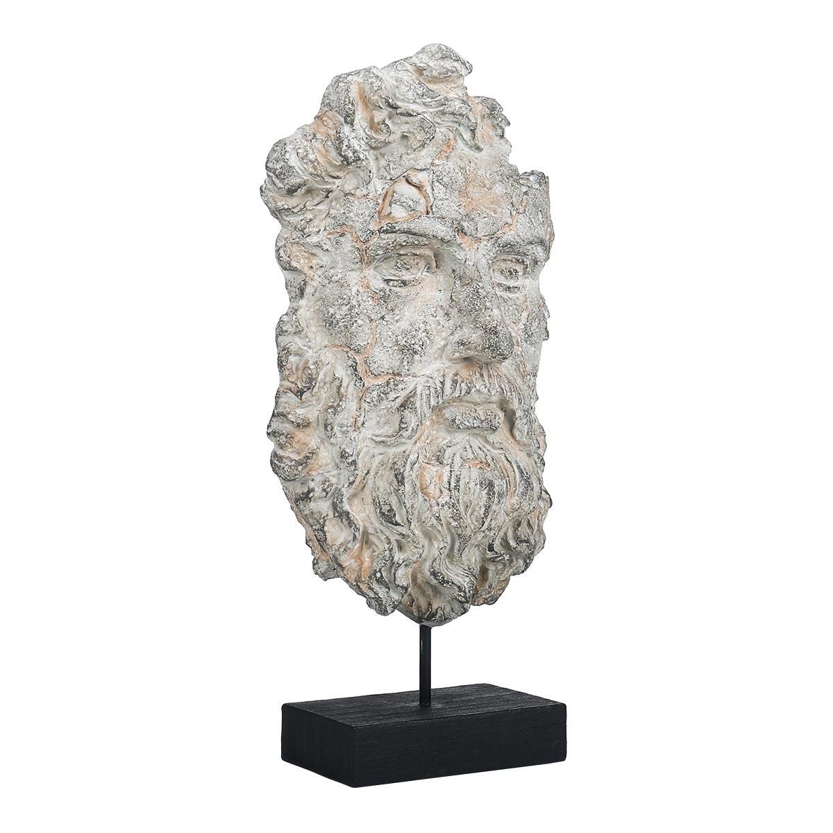 Tooarts Incomplete Face Sculpture Imitate Stone Carving Resin Sculpture Vintage Crafts Light Luxury Art Decoration TV Cabinet, Study Room, Porch Decoration
