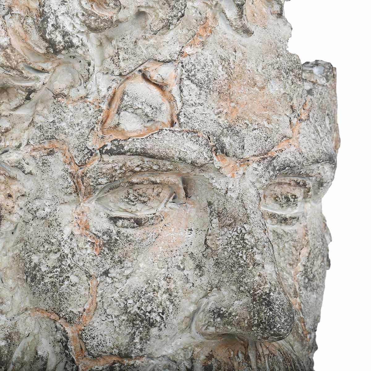 Tooarts Incomplete Face Sculpture Imitate Stone Carving Resin Sculpture Vintage Crafts Light Luxury Art Decoration TV Cabinet, Study Room, Porch Decoration