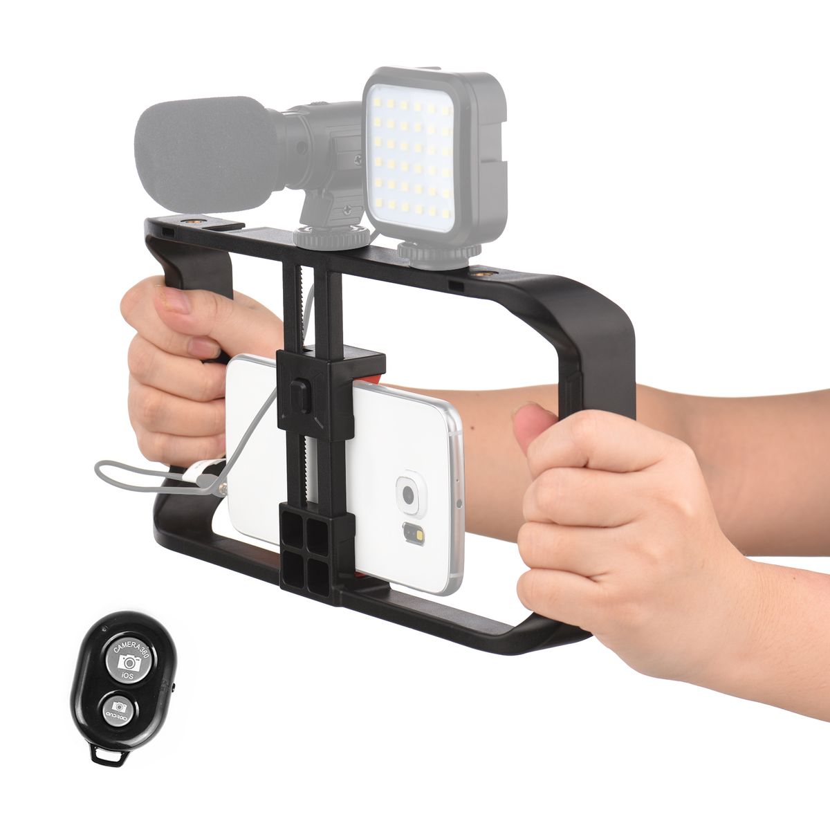 Dual Handheld Phone Cage Vlog Kit 1 Smartphone Video Rig
