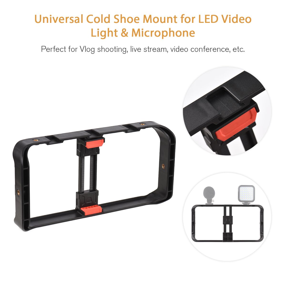 Dual Handheld Phone Cage Vlog Kit 1 Smartphone Video Rig