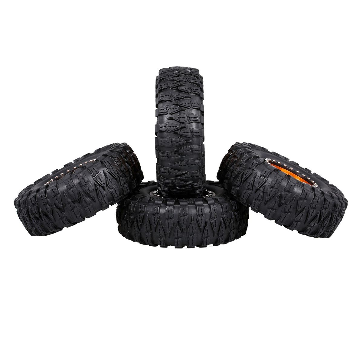4PCS 2.2IN Crawler RC Tires With Metal Rim Ultra Soft Rock
