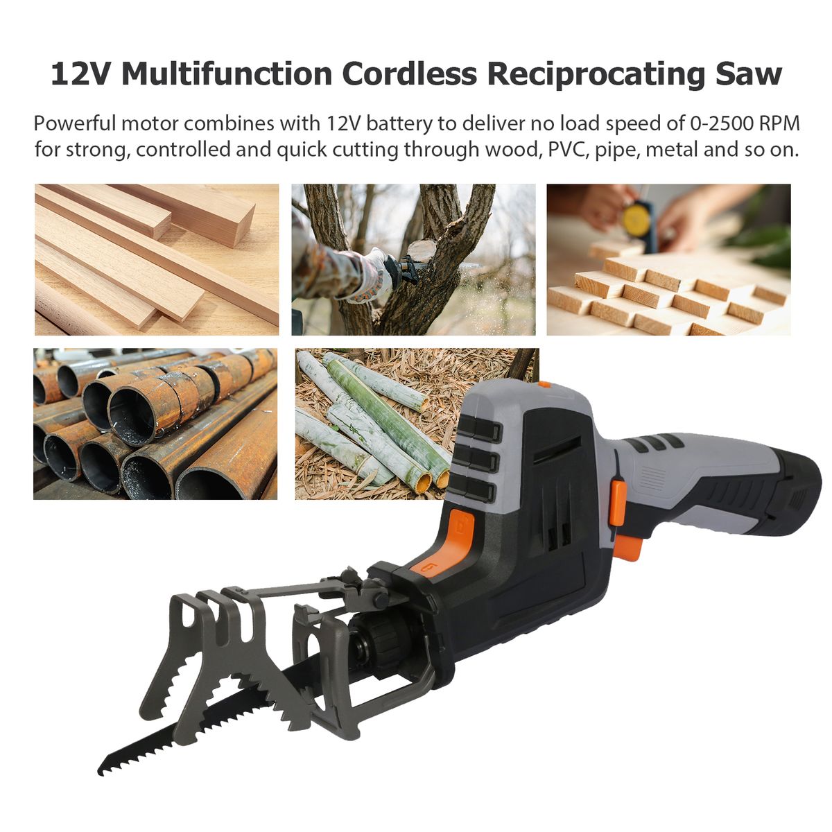 12V Cordless Reciprocating  2500RPM Handheld Electric  With