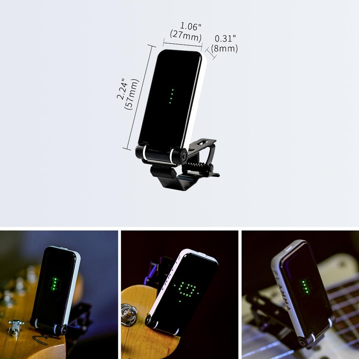 FLAMMA FT01 Clip-on Tuner for Electric Acoustic Guitar Bass Ukeleles All Instruments
