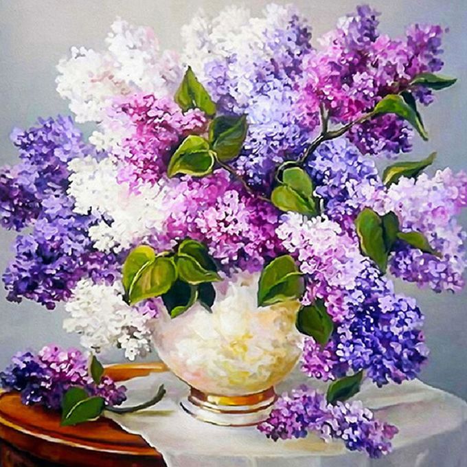 DIY 5D Diamond Painting Lavender Big Flower Bunch Flowers Rh