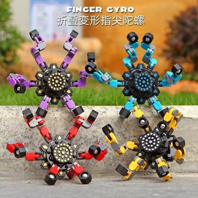 3pcs Fidget Chain Antistress Fidget Spinner Fingertip Gyro Hand Spinner Luminous Stress Relief Spinner for Children adults