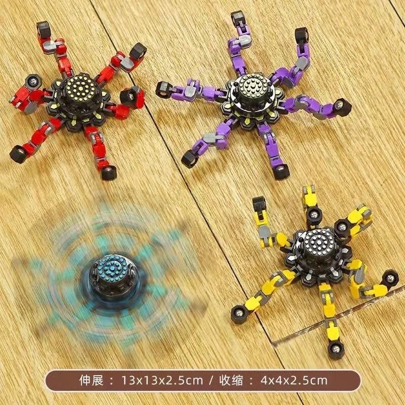3pcs Fidget Chain Antistress Fidget Spinner Fingertip Gyro Hand Spinner Luminous Stress Relief Spinner for Children adults
